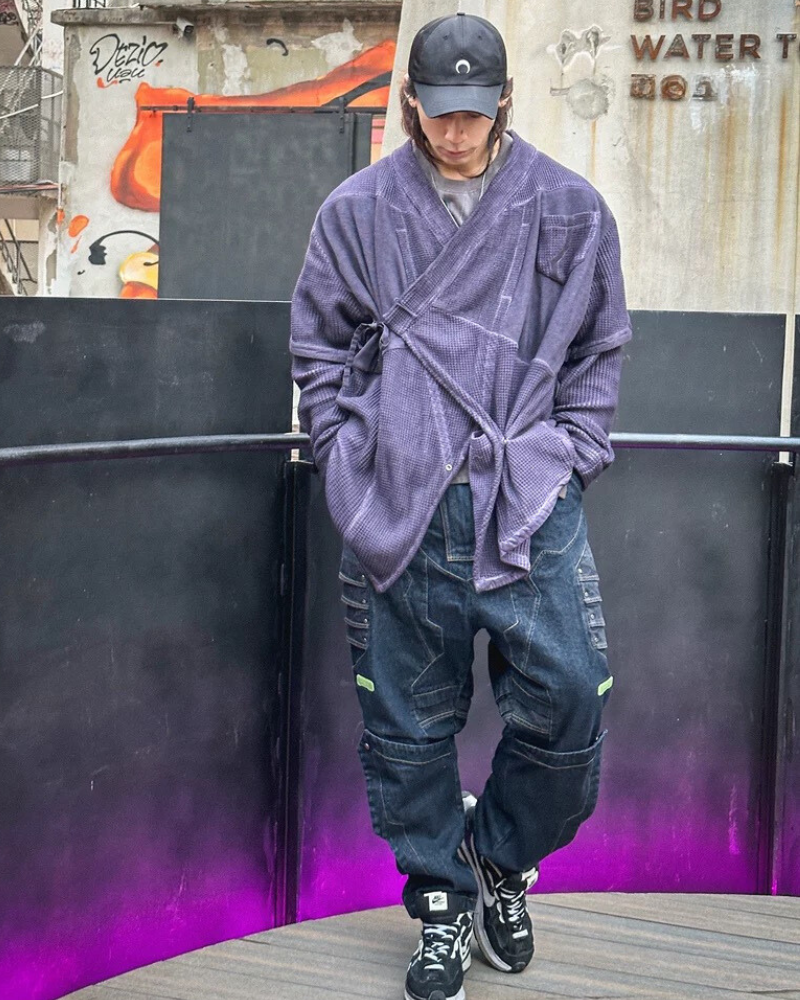 XIPHEVIL Cyberpunk Outfits Matrix Survivor Ninja Kimono Jacket