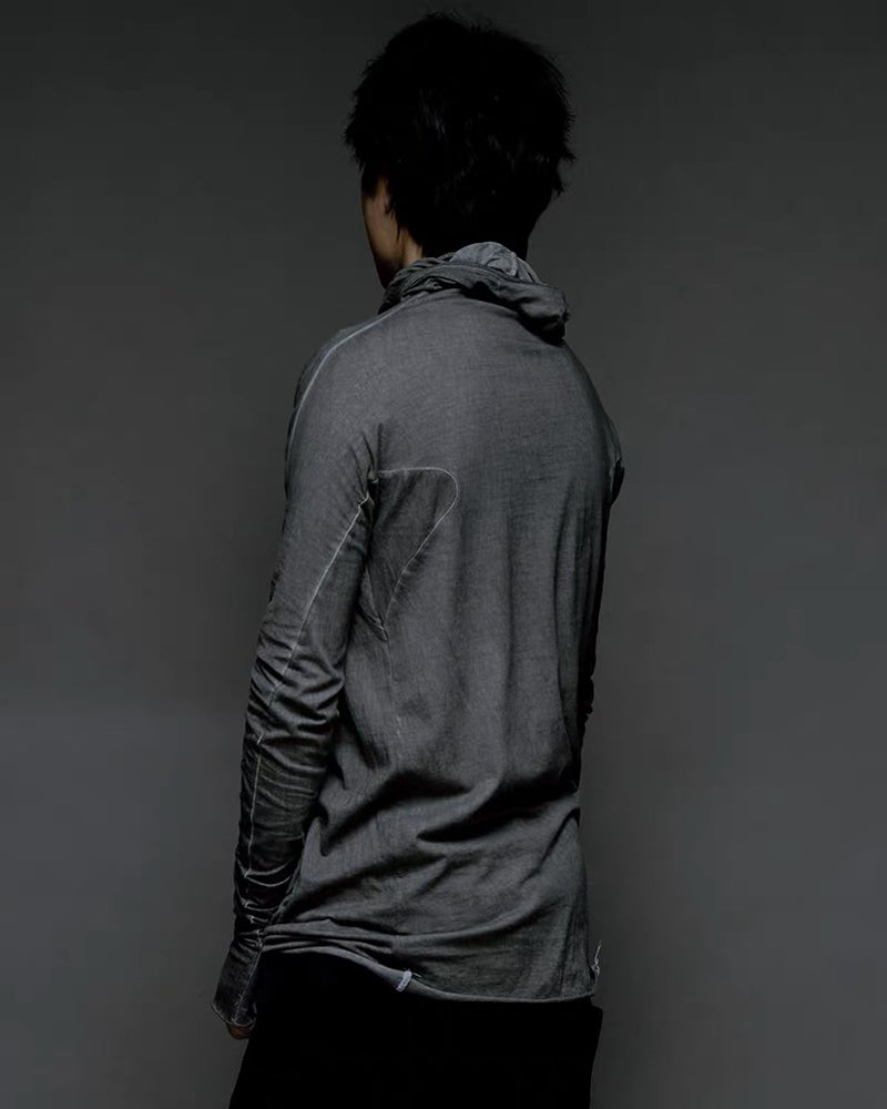 Washed Wasteland Slim Fit Hooded Long Sleeve T-Shirt