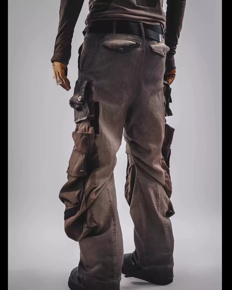 Wasteland Functional 3D Pocket Wide Leg Cargo Pants
