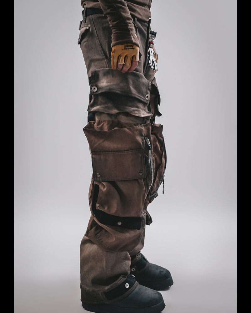 Wasteland Functional 3D Pocket Wide Leg Cargo Pants