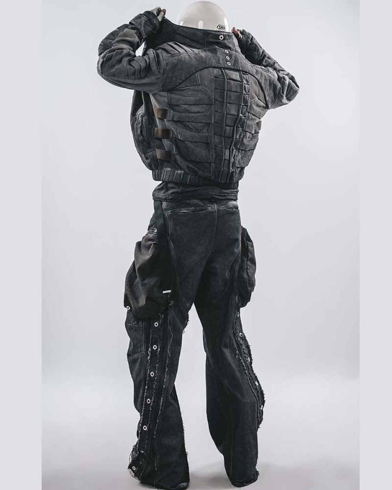 Wasteland Stand-Collar 3D “Dragon Spine” Motorcycle Jacket