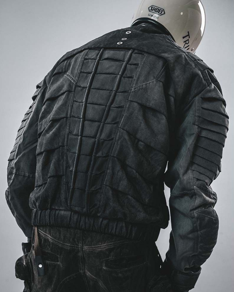 Wasteland Stand-Collar 3D “Dragon Spine” Motorcycle Jacket