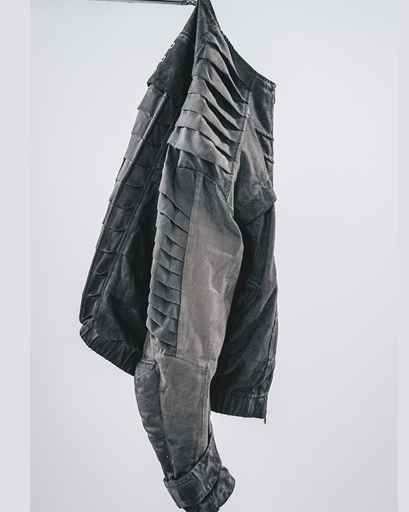 Wasteland Stand-Collar 3D “Dragon Spine” Motorcycle Jacket