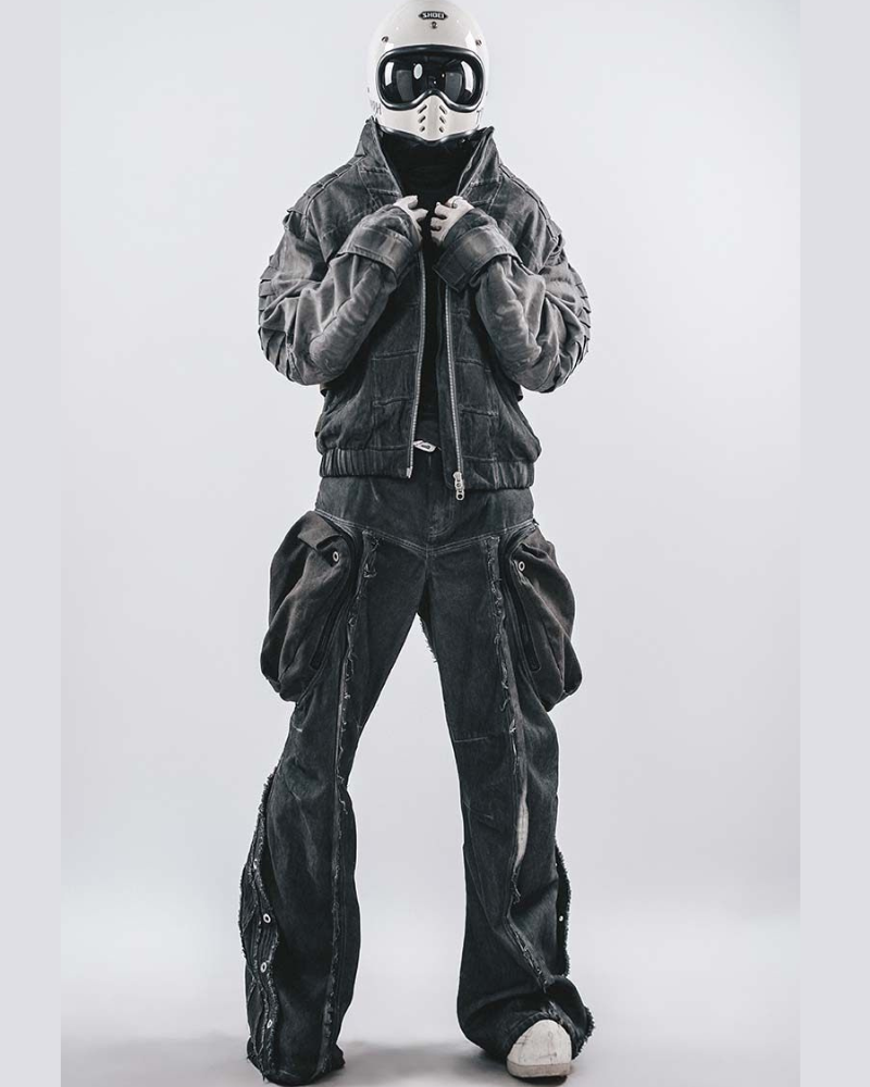 Wasteland Stand-Collar 3D “Dragon Spine” Motorcycle Jacket