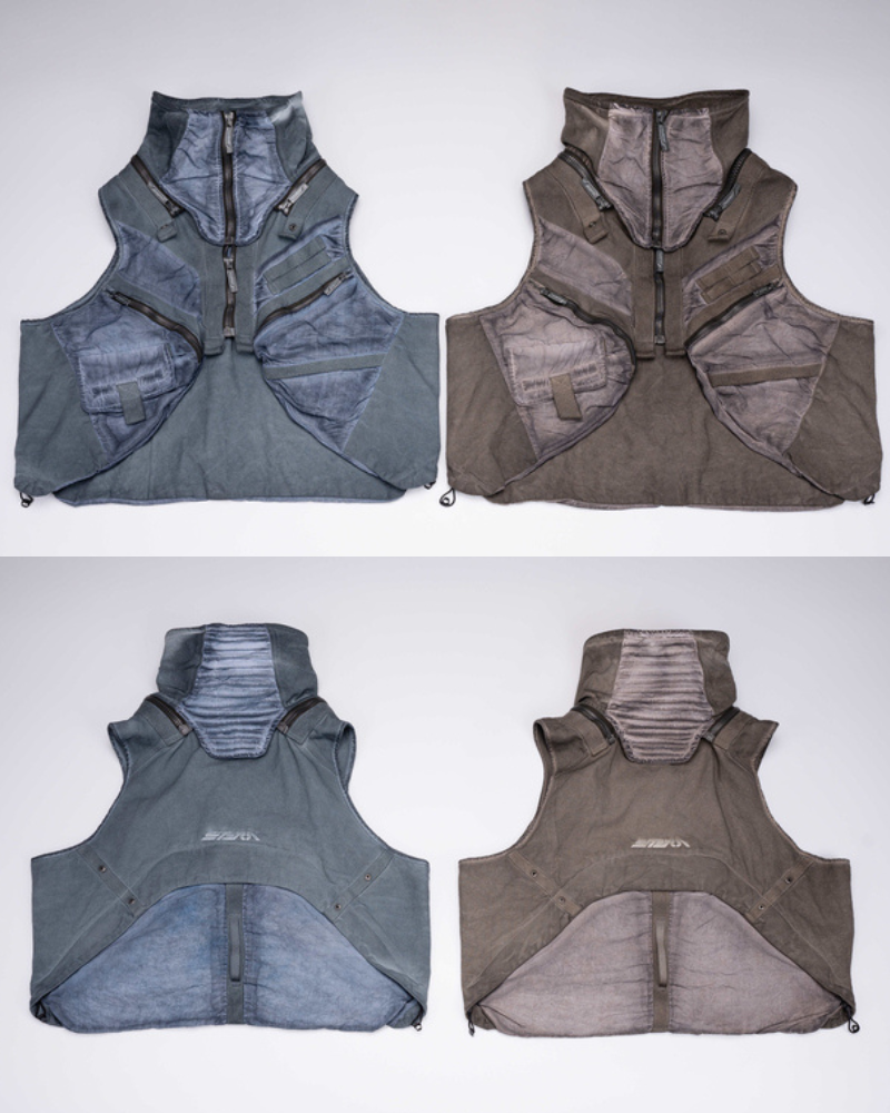 Wasteland Style Asymmetrical 3D Bag Detachable Vest