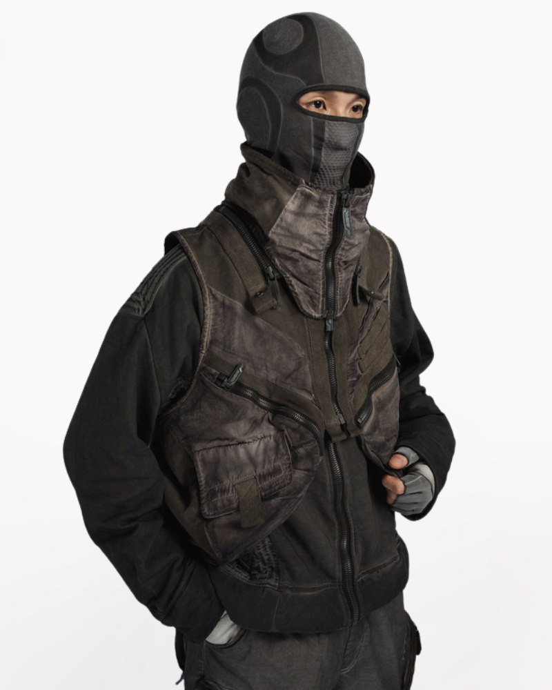 Wasteland Style Asymmetrical 3D Bag Detachable Vest