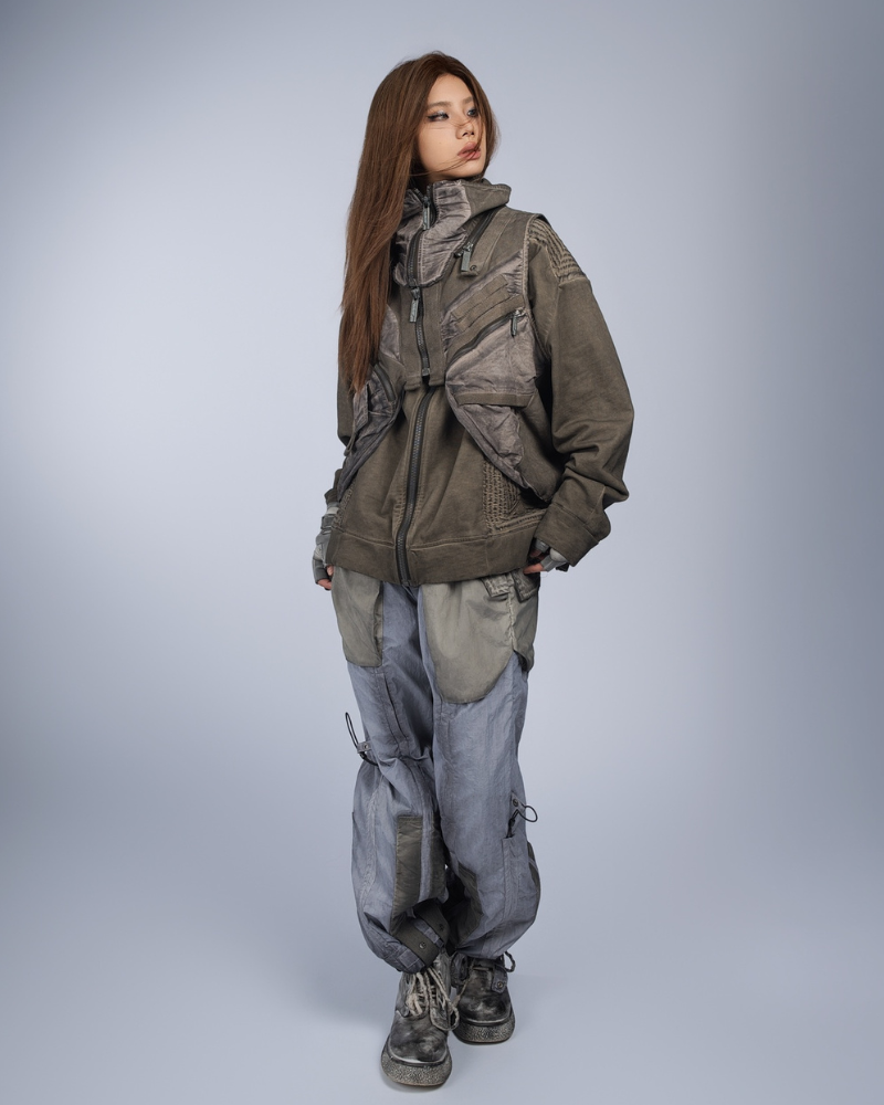 Wasteland Style Asymmetrical 3D Bag Detachable Vest