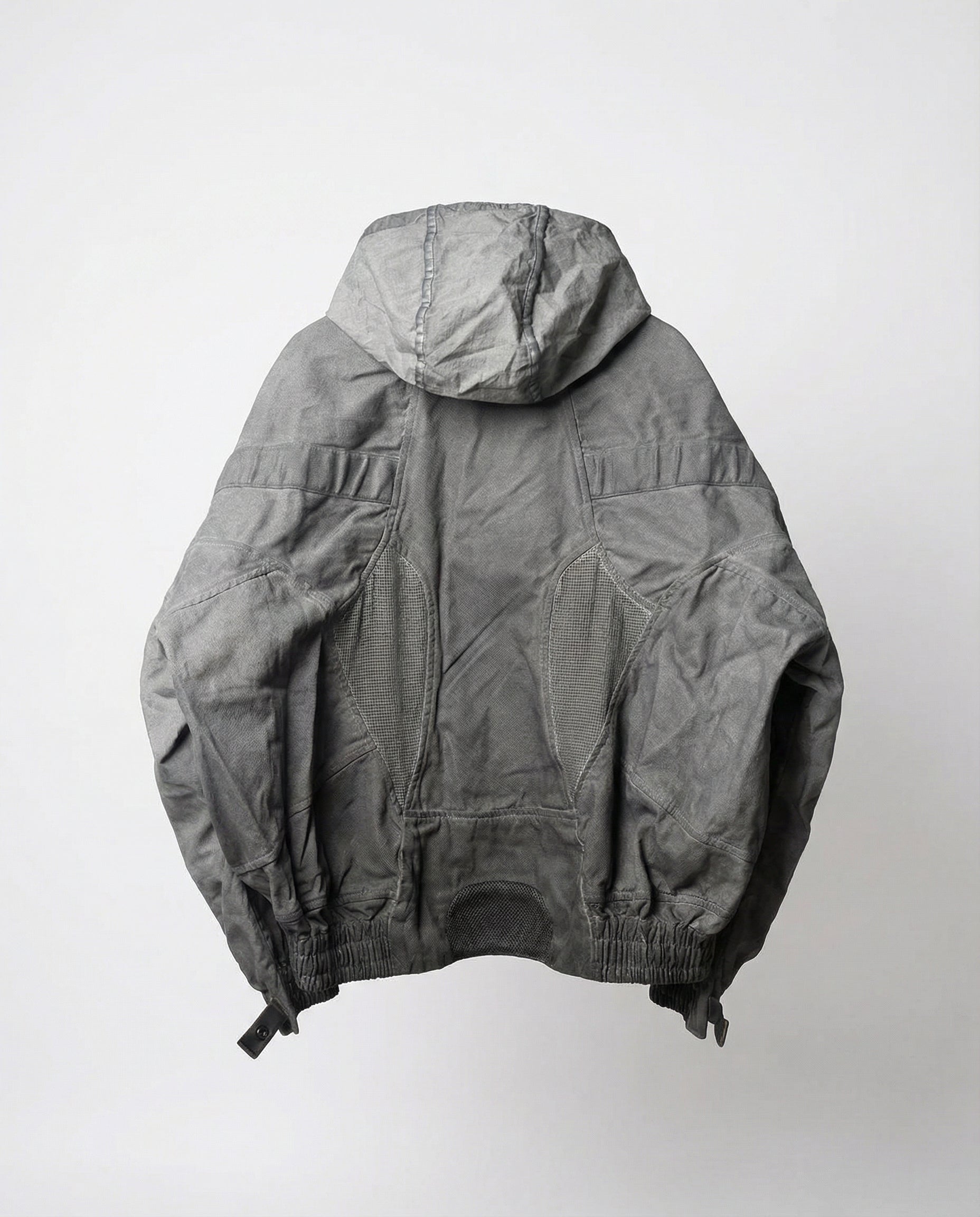 Wasteland-Style Distressed Mecha Flight Hood Jacket