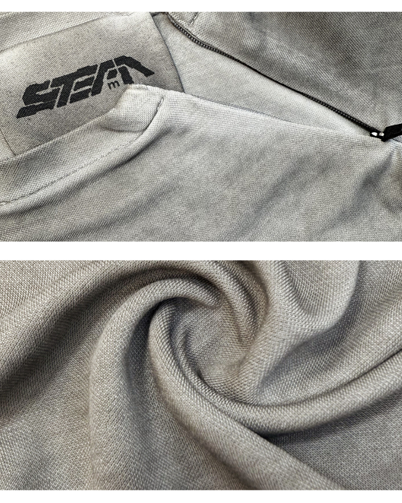 Wasteland Style Stitching washed Long-Sleeved T-Shirt