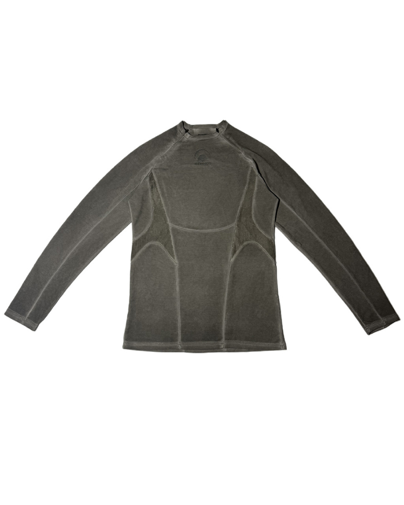 Wasteland Style Stitching washed Long-Sleeved T-Shirt