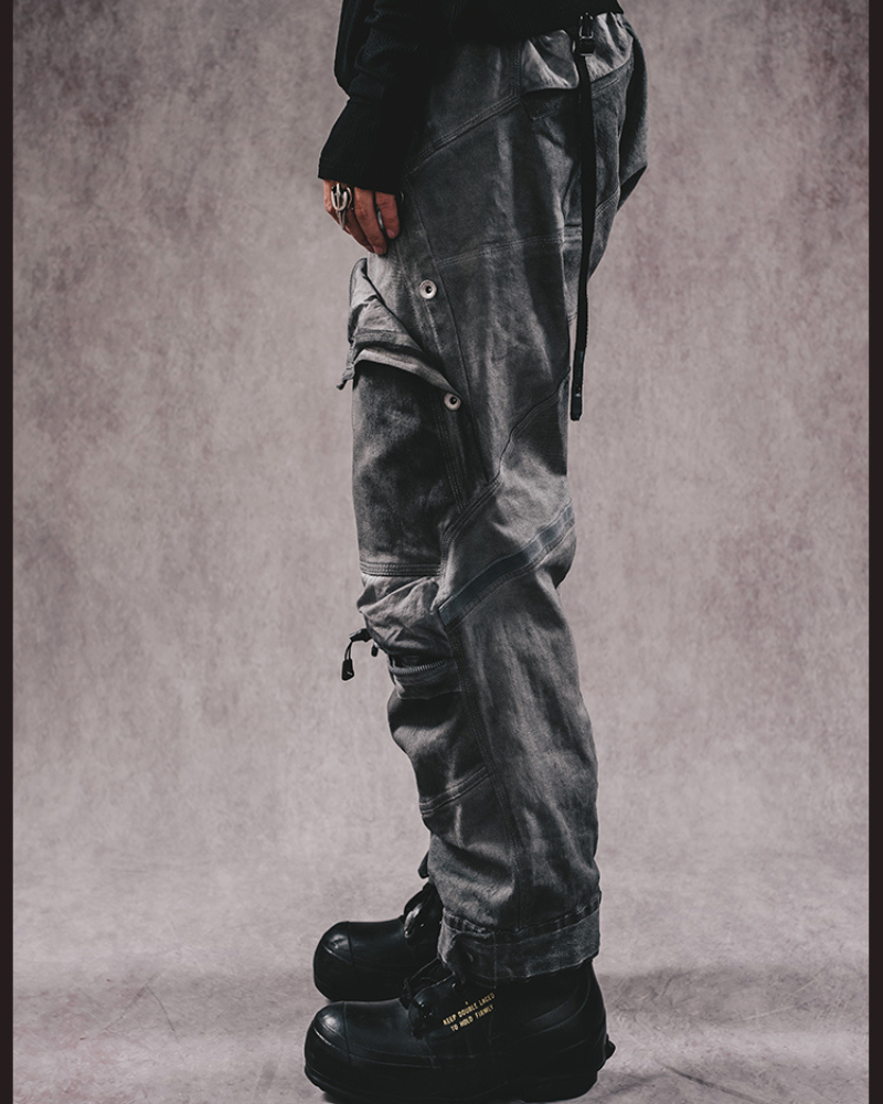 Wasteland Wear 3D Cut Distressed Double-Layer Cargo Pants