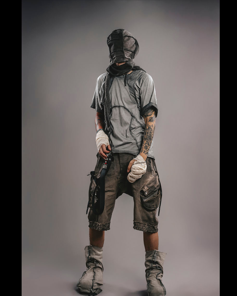 Wasteland Wear 3D Cut Distressed Raw Edge Raglan T-Shirt