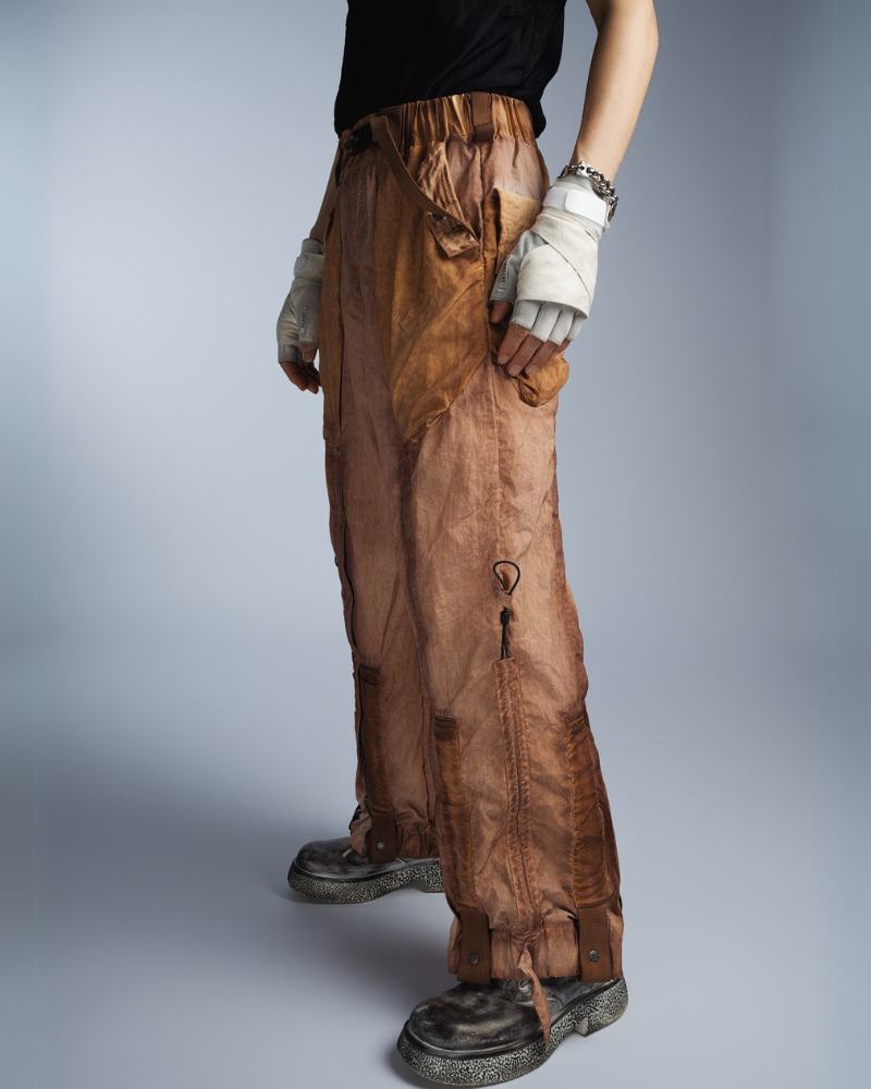 Wasteland Wear Dirty Dyed Cargo Zipper Pants