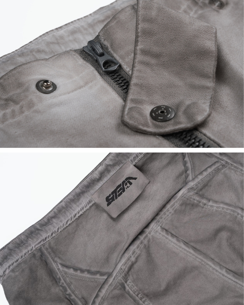 Wasteland Wear Distressed Washed Patchwork Slim Cargo Pants