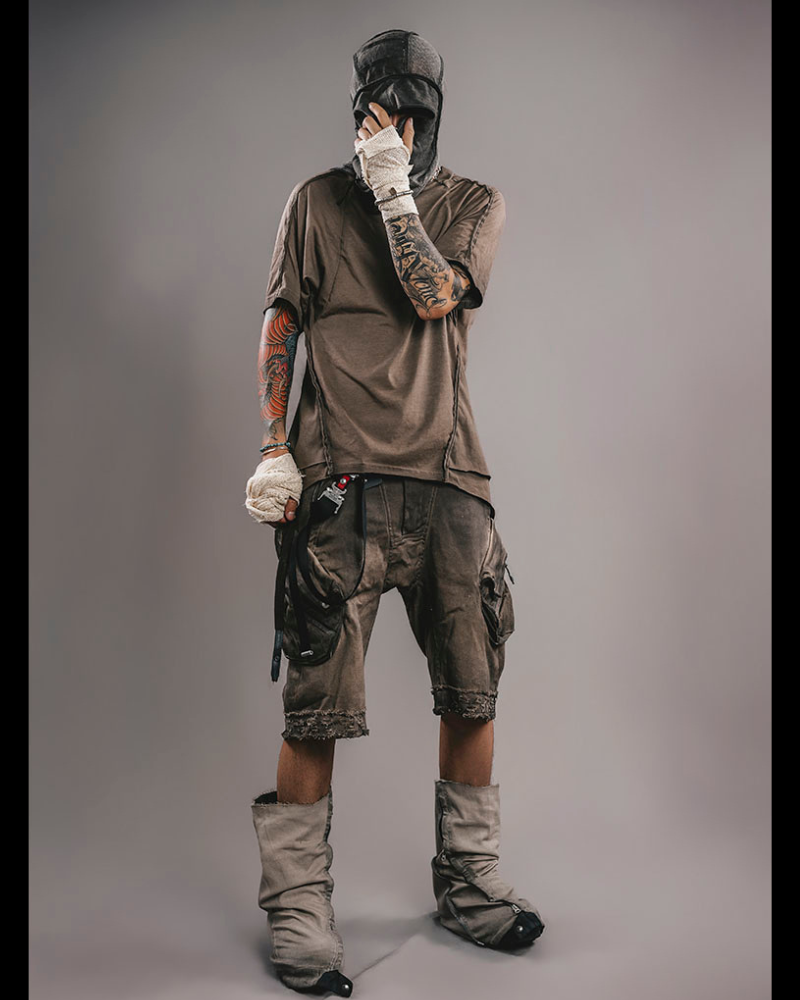 Wasteland Wear Splicing Distressed T-Shirt