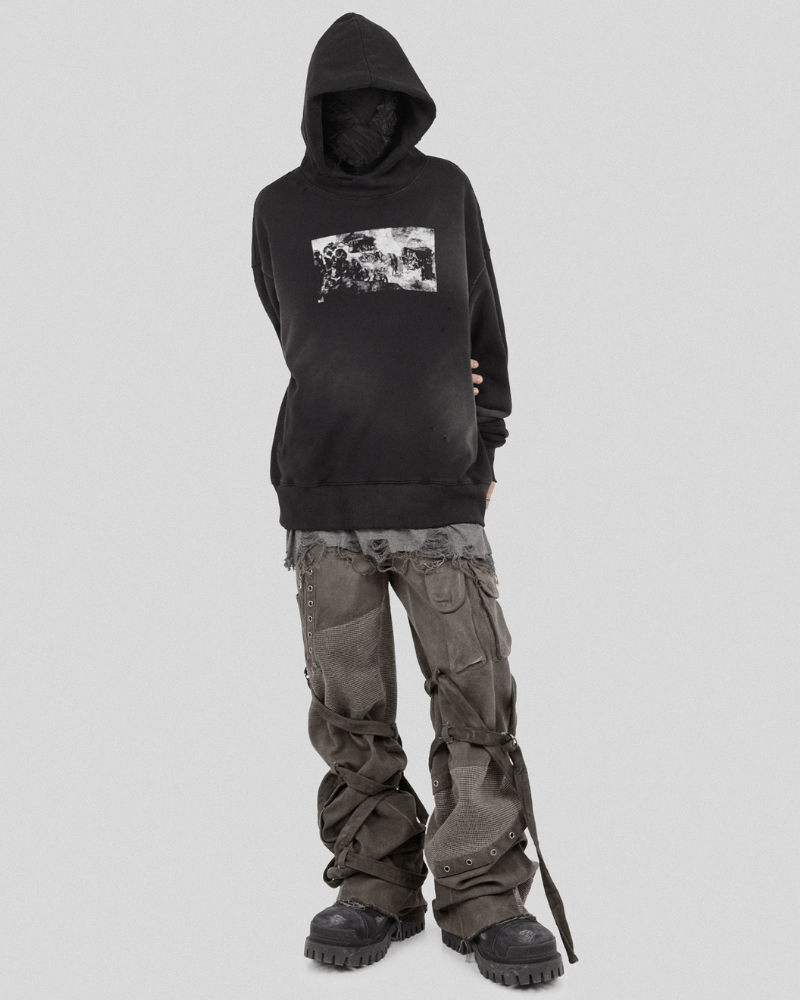 Wasteland Wear Straps Patchwork Cargo Y2K Pants