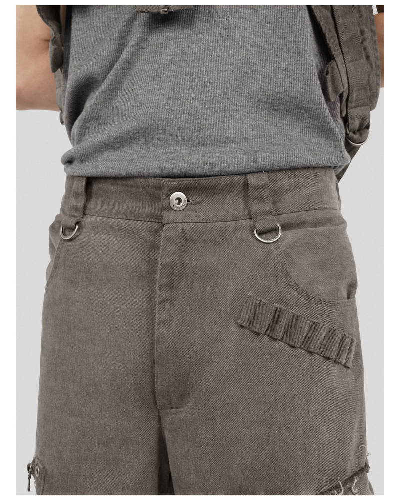 Wasteland Wear Straps Patchwork Cargo Y2K Pants