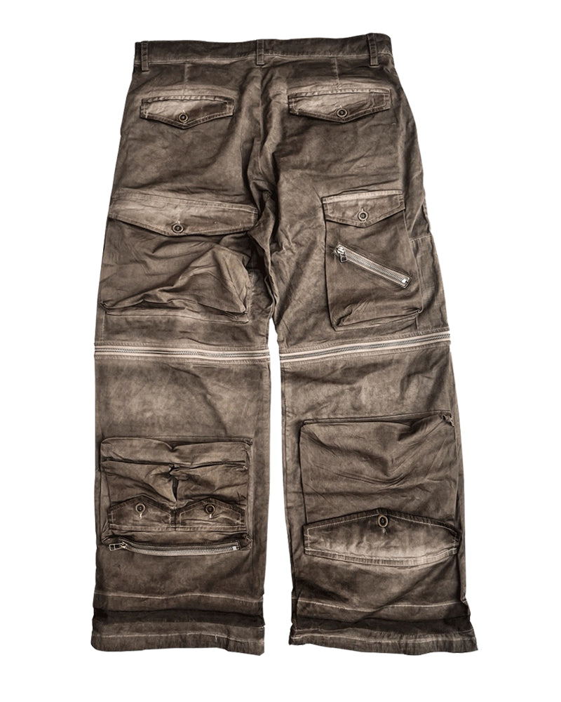 Wasteland Multi-Pocket Washed Detachable Cargo Pants
