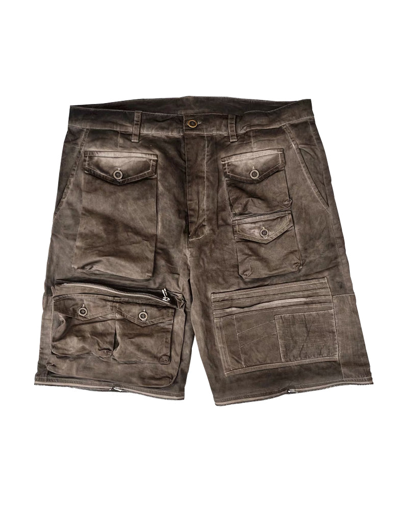 Wasteland Multi-Pocket Washed Detachable Cargo Pants