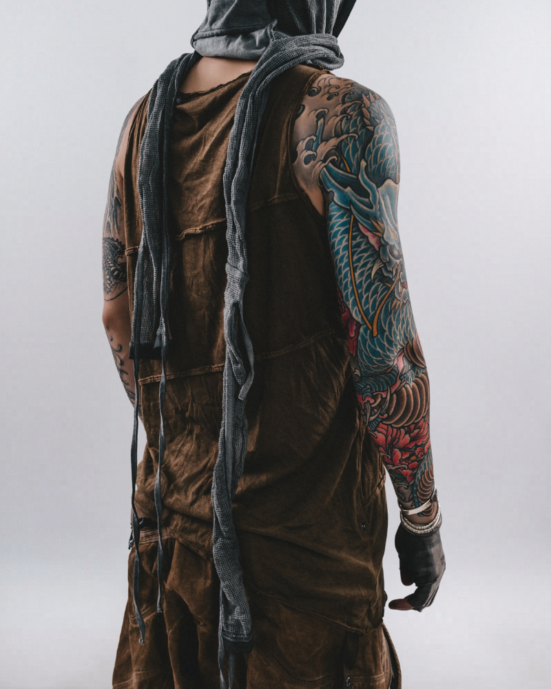 Wasteland Style Washed Spiral Cut Sleeveless T-Shirt
