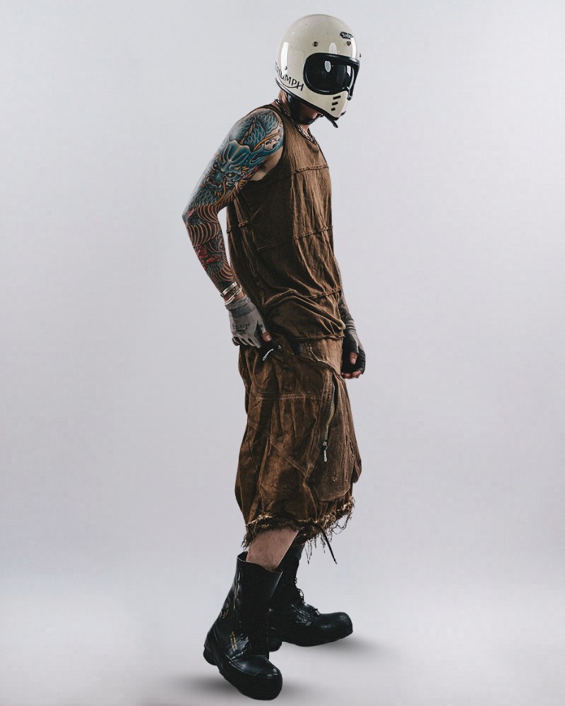 Wasteland Style Washed Spiral Cut Sleeveless T-Shirt
