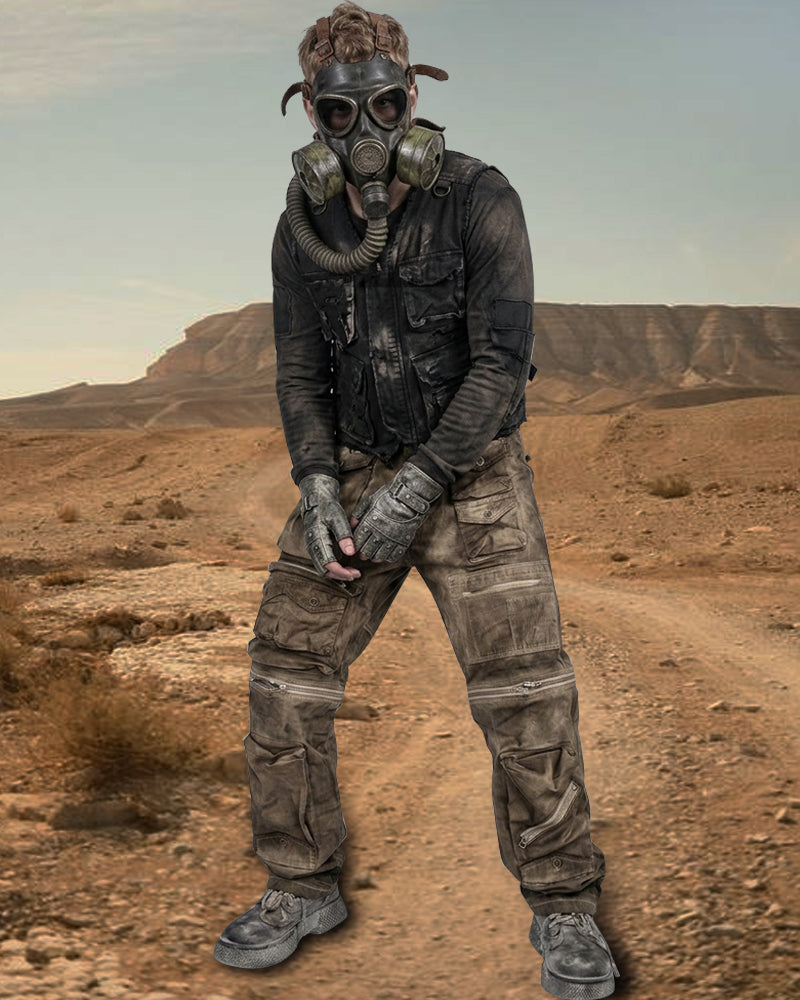 Wasteland Multi-Pocket Washed Detachable Cargo Pants