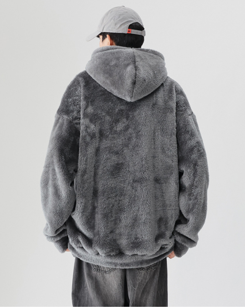 Winter Couples Style Slouchy Oversized Polar Fleece Hoodie