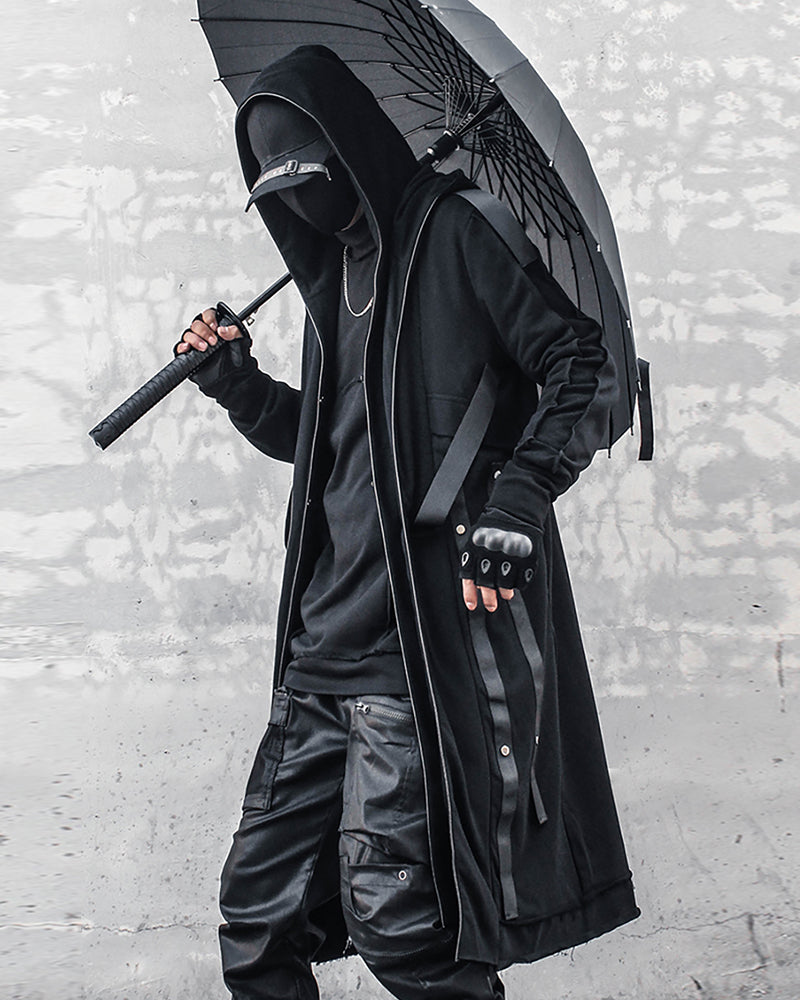 long coat,long black coat,Japanese techwear,techwear outfits,futuristic clothing,cyberpunk clothing,long coat,long black coat,black cloak,black cape,techwear jacket, tech jacket,cyberpunk jacket, cyberpunk techwear jacket, cyberpunk samurai jacket, samurai jacket cyberpunk,ninja costume,ninja halloween costume,samurai jacket,cyberpunk style jacket,techwear,tech wear,affordable techwear,techwear fashion