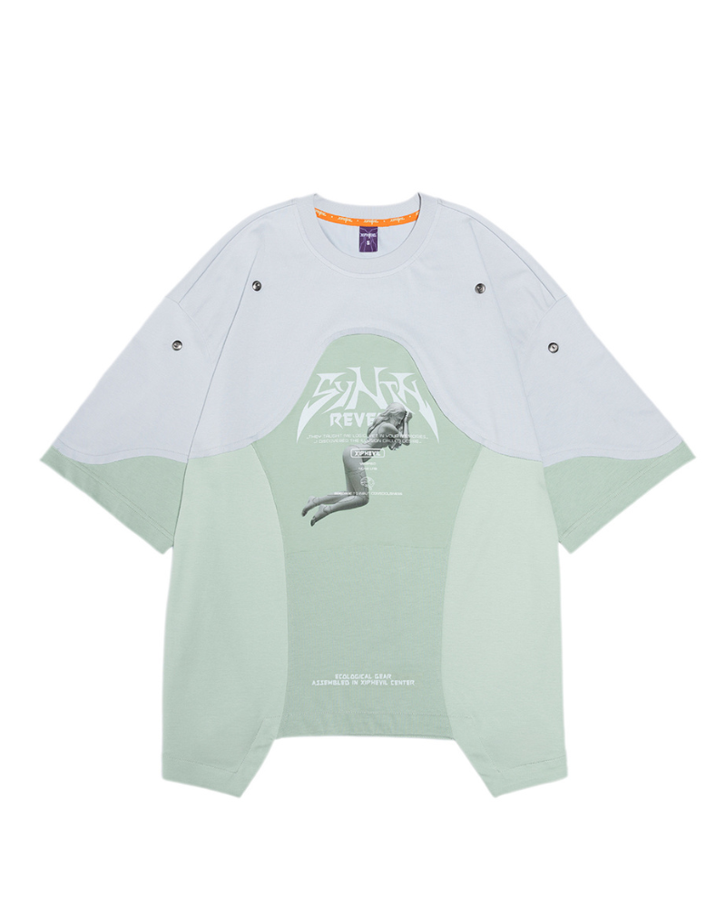 XIPHEVIL Cyberpunk Dream Princess Ice-Cool Mesh Panel T-Shirt