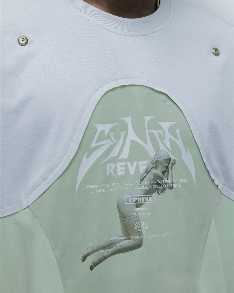 XIPHEVIL Cyberpunk Dream Princess Ice-Cool Mesh Panel T-Shirt