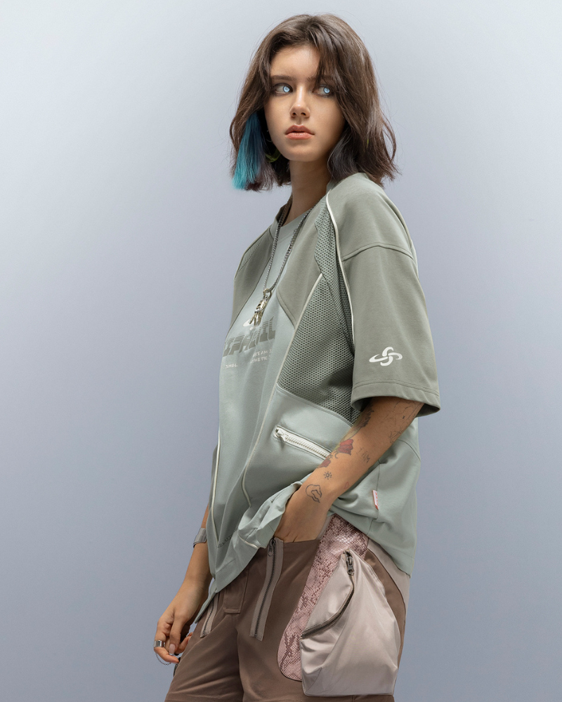 XIPHEVIL Cyberpunk Grid Dreamweave Quick-Dry T-Shirt