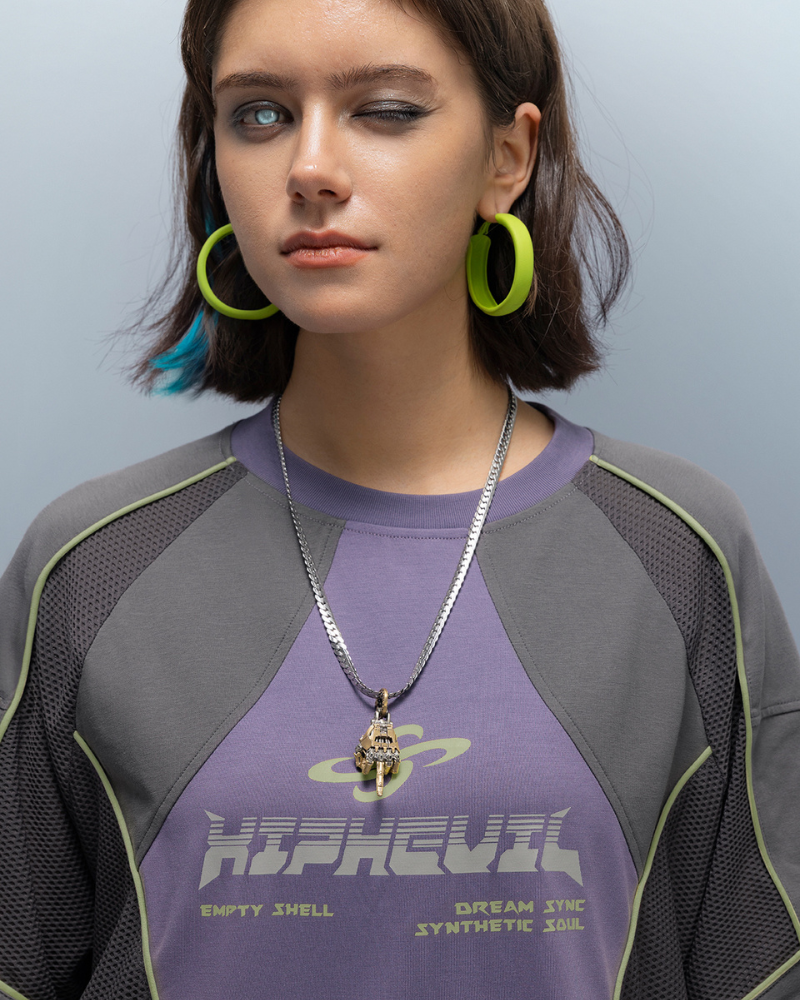 XIPHEVIL Cyberpunk Grid Dreamweave Quick-Dry T-Shirt