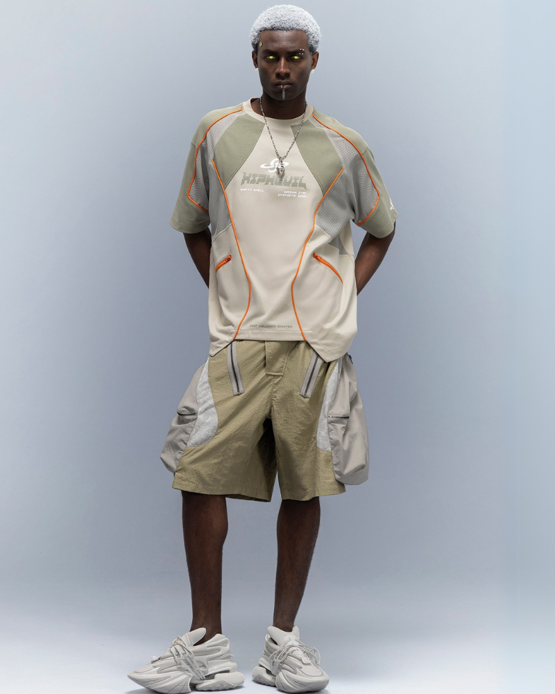 XIPHEVIL Cyberpunk Grid Dreamweave Quick-Dry T-Shirt