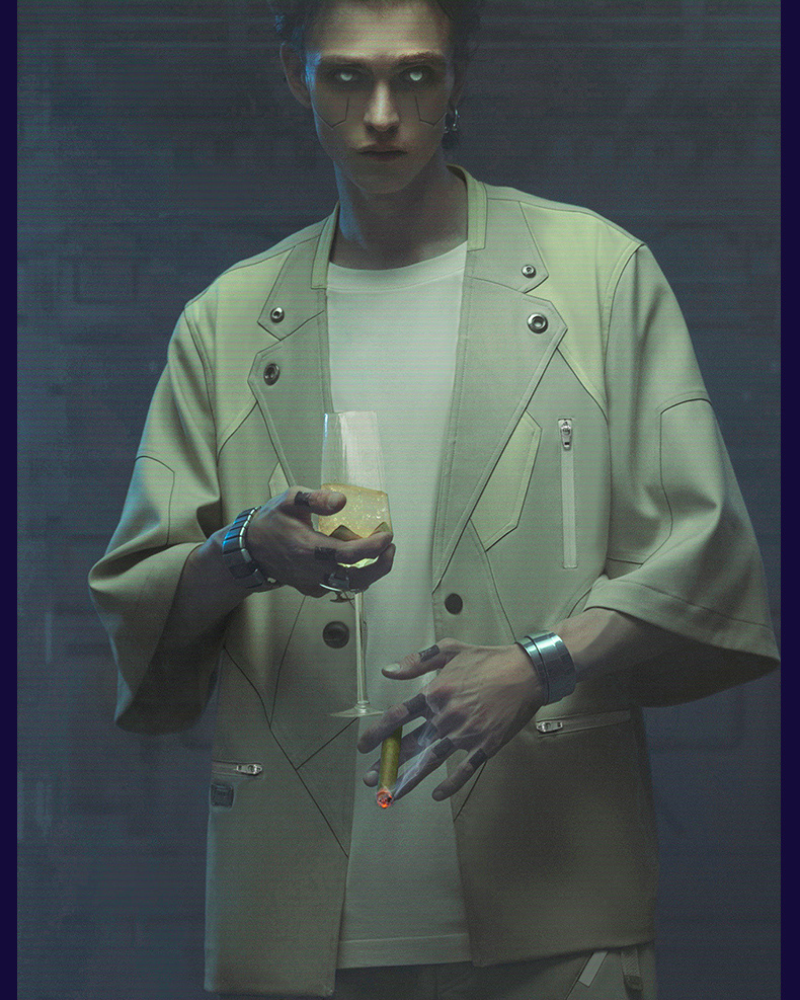 XIPHEVIL Cyberpunk Outfits Demiurge IV Short Sleeve Suit