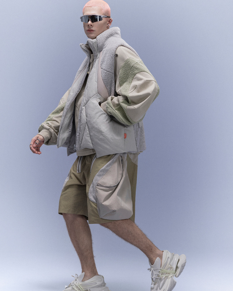 XIPHEVIL Cyberpunk Outfits Stand-Collar Lightweight Winter Down Vest