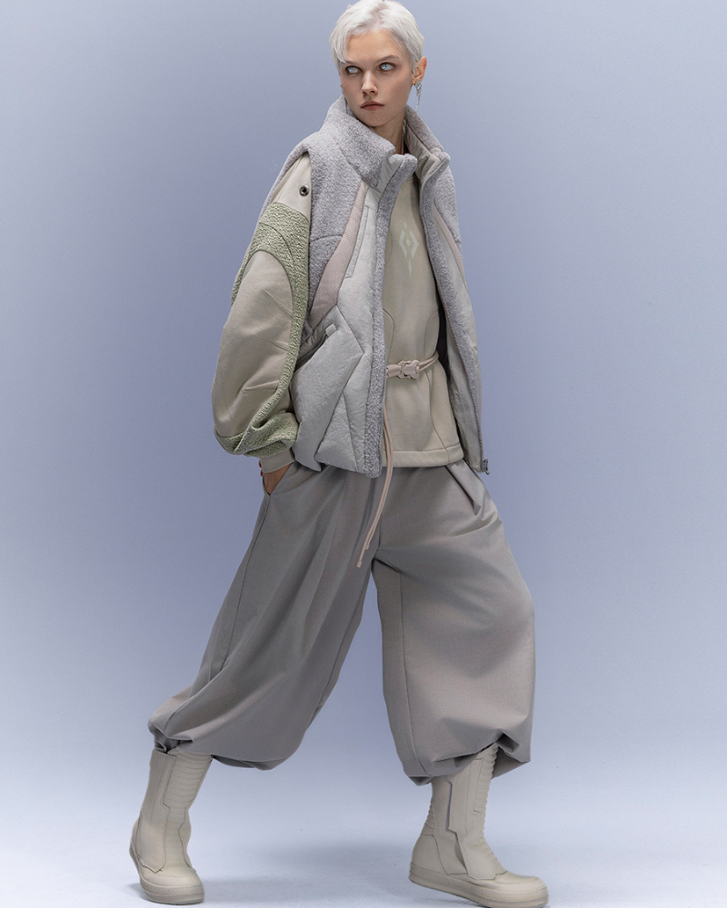 XIPHEVIL Cyberpunk Outfits Stand-Collar Lightweight Winter Down Vest