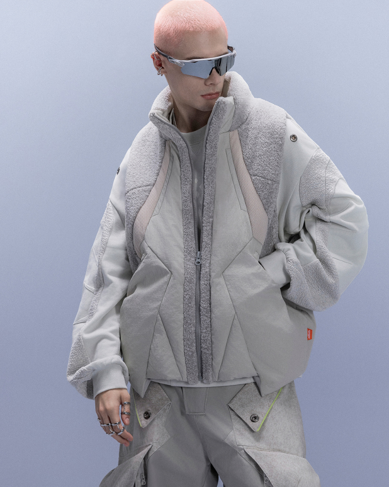 XIPHEVIL Cyberpunk Outfits Stand-Collar Lightweight Winter Down Vest