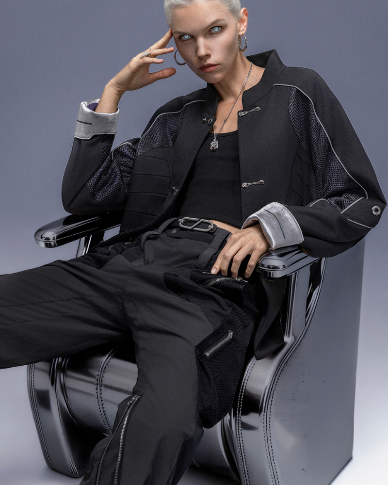 XIPHEVIL Cyberpunk Outfits Wide-Leg Techwear Pants