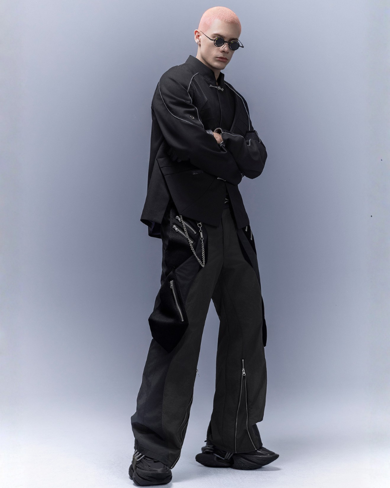 XIPHEVIL Cyberpunk Outfits Wide-Leg Techwear Pants