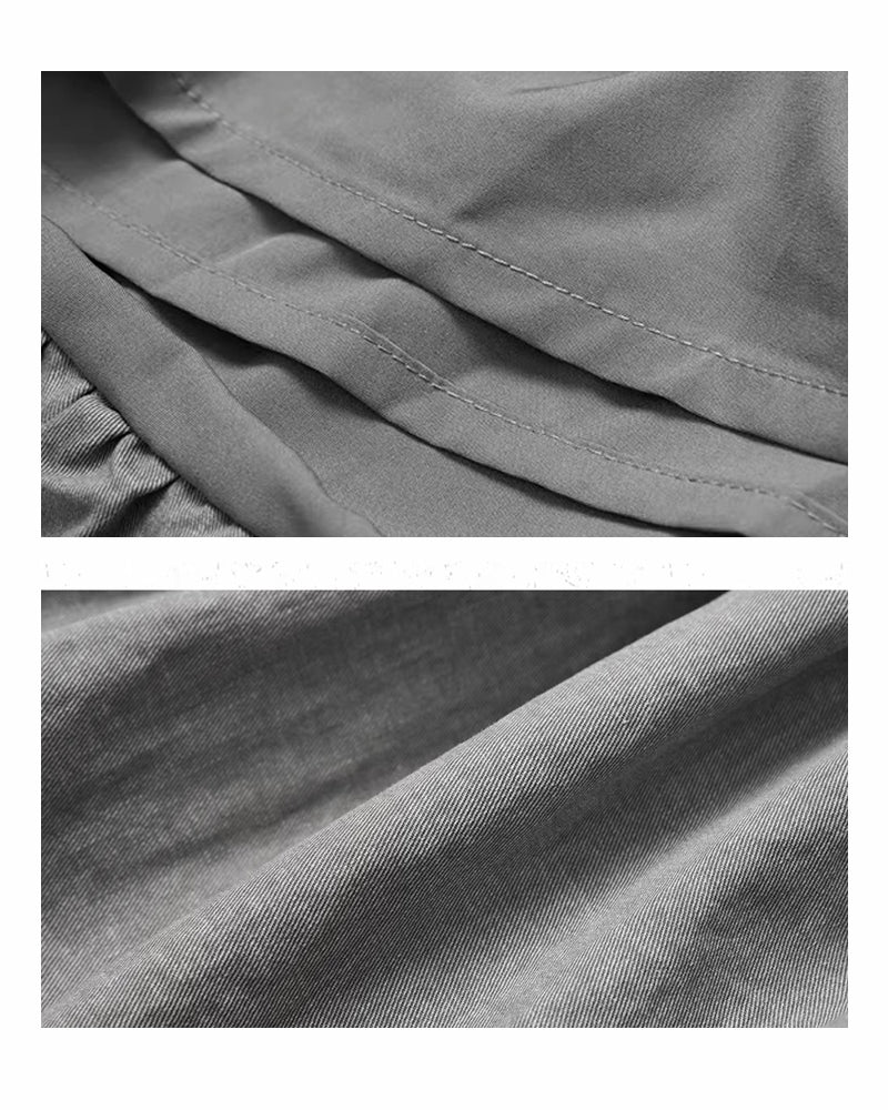 Y2K Grey Cargo Bubble Mini Skirt