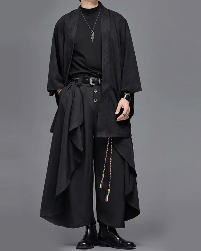 Yamamoto Carved Alloy Genuine Leather Belt