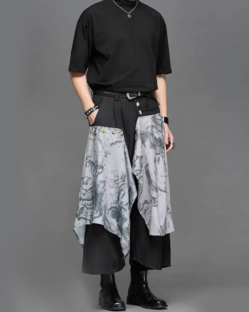 Yamamoto Carved Alloy Genuine Leather Belt