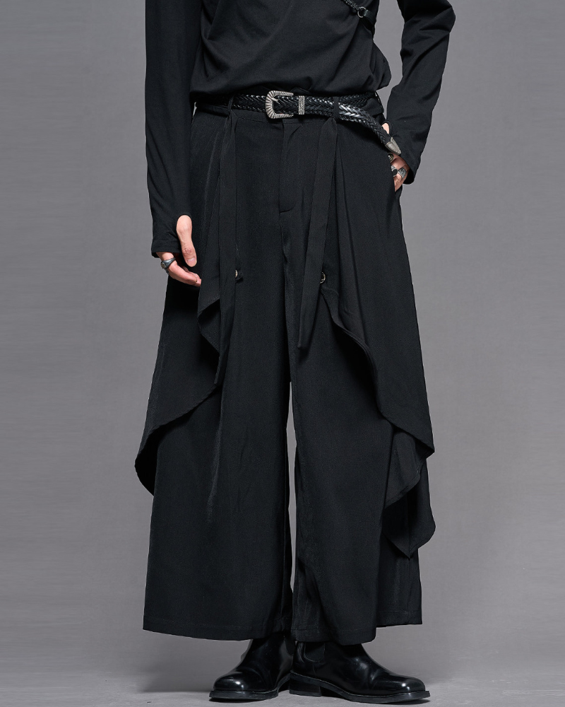Yamamoto Dark Aesthetic Wide-Leg Hakama Pants