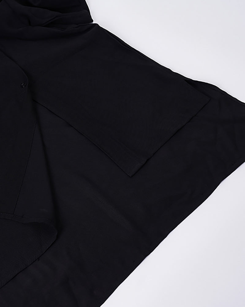 Yamamoto Relaxed Standing Collar Japanese Techwear Shirt