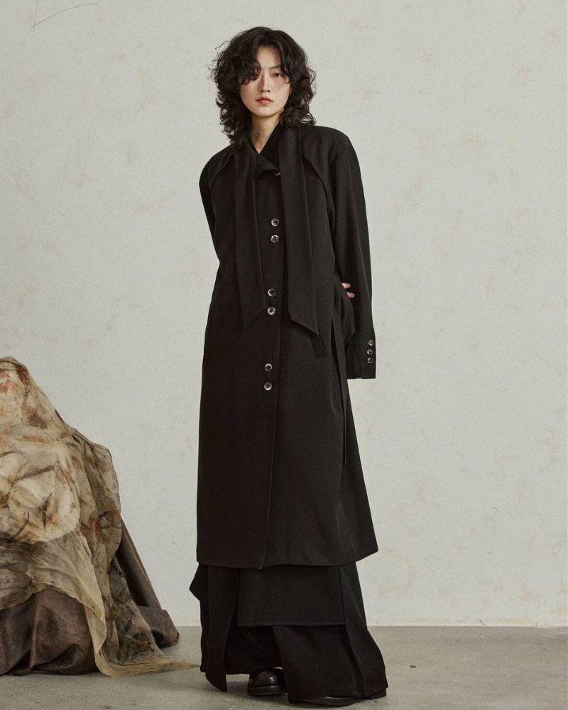 Yamamoto Scarf Collar Long Coat
