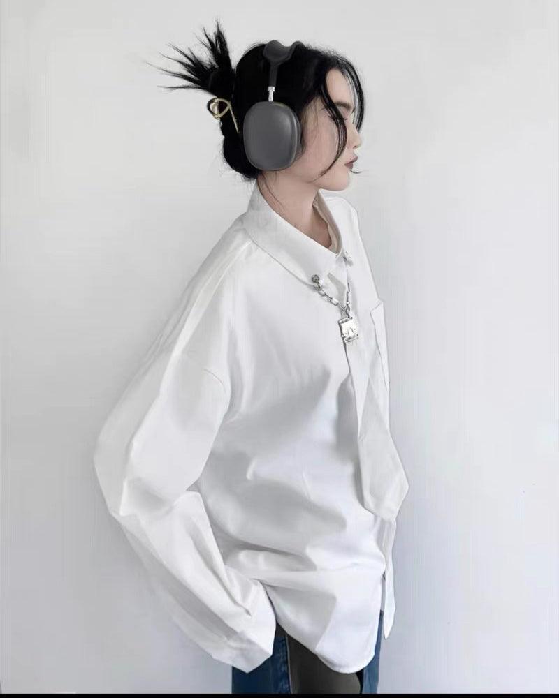 After Fashion Chain Tie Long Sleeve Shirt - Techwear Official