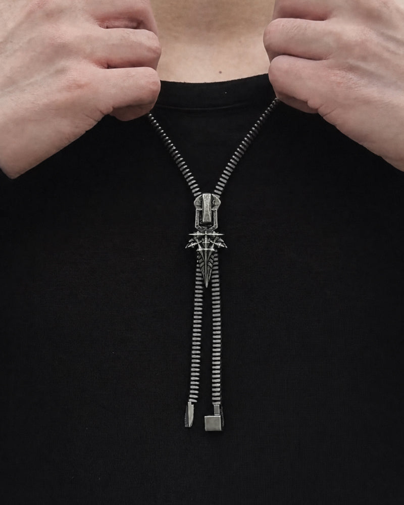Street Punk Decorated Zipper Necklace