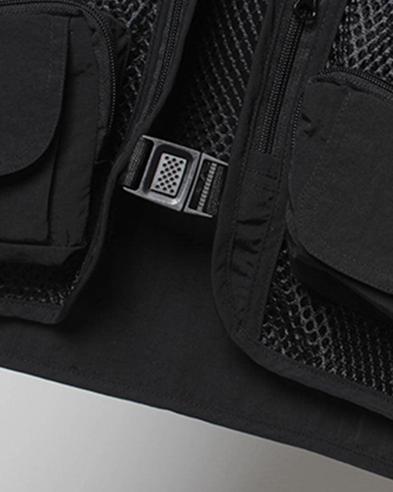 Beat It Multi-pocket Fishnet Vest - Techwear Official