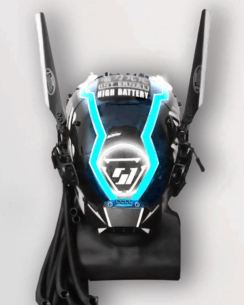 Conservation Of Energy Dreadlocks Cyberpunk Mask (LEDs available in 7 colors) - Techwear Official