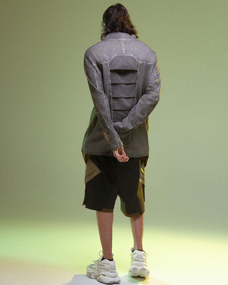 Cyberpunk 3D Cut Dyed Washed Sweatshirt - Techwear Official